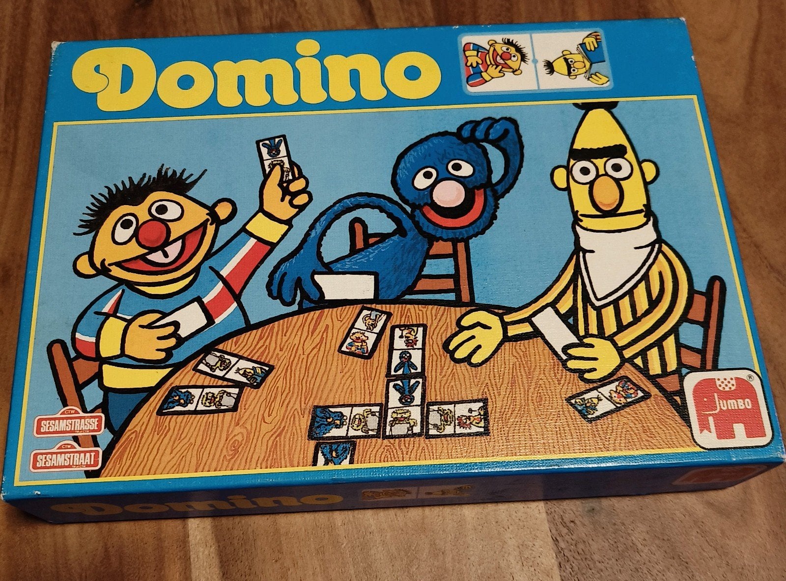 Domino Sesamstraat Jumbo - Vintage Kinderspel, Een of twee spelers, Ophalen of Verzenden, Gebruikt, Jumbo