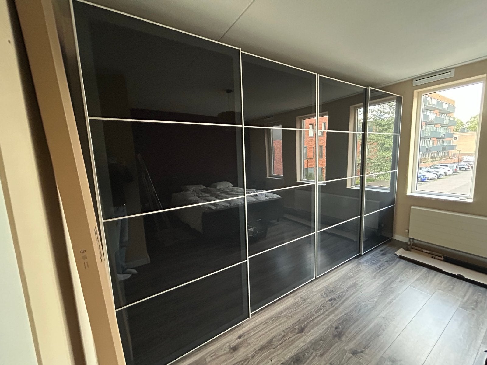 IKEA Pax Mehamn Schuifdeuren - 2x 200x236 cm, Ophalen, Gebruikt, 200 cm of meer, Glas