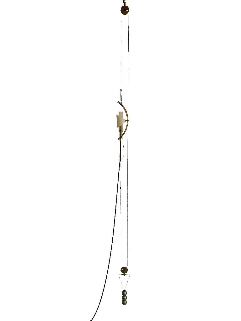 Prachtige vintage Debsch Jei Di H Khademi design draadlamp, Ophalen of Verzenden, Gebruikt, Glas, 75 cm of meer