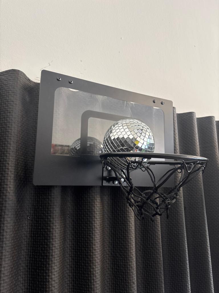 Dopamine Decor Mini Basketbal Bord met discobal, Zwart, Nieuw, Ophalen of Verzenden, Metaal