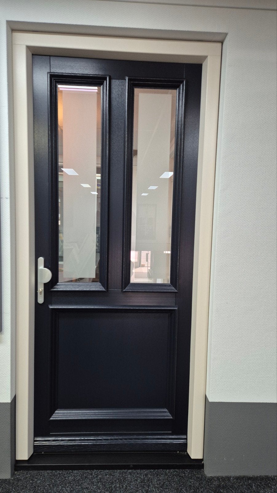 Kunststof Voordeur Kozijn met HR++ Glas en Meerpuntsluiting, Ophalen, 80 tot 100 cm, Nieuw, Buitendeur