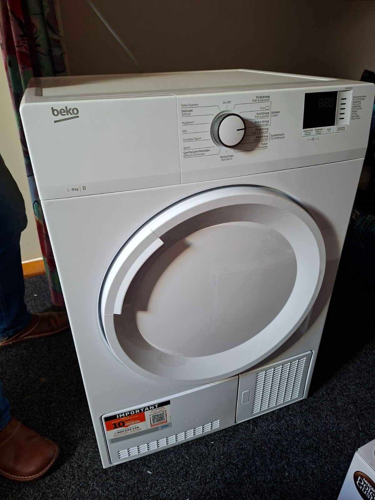 Nog zgan mooie Beko condens droger te koop., Witgoed en Apparatuur, Wasdrogers, Ophalen, Minder dan 85 cm, 8 tot 10 kg, Zo goed als nieuw