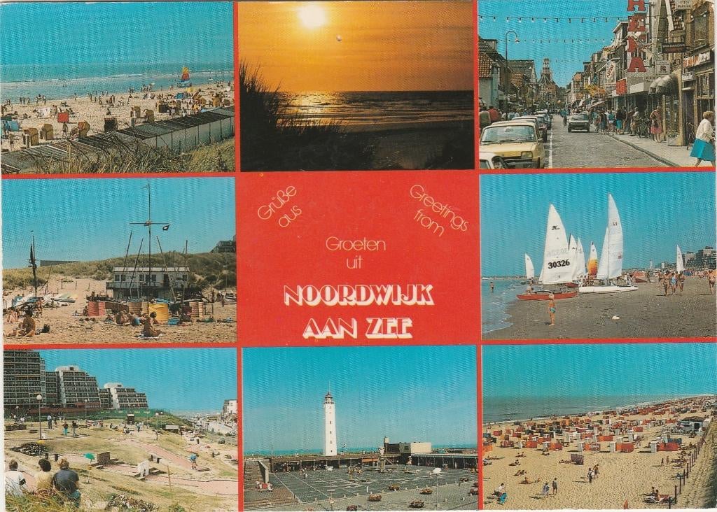 NOORDWIJK AAN ZEE Strand Plein Hoofdstraat Hema, Verzenden, 1940 tot 1960, Gelopen, Zuid-Holland