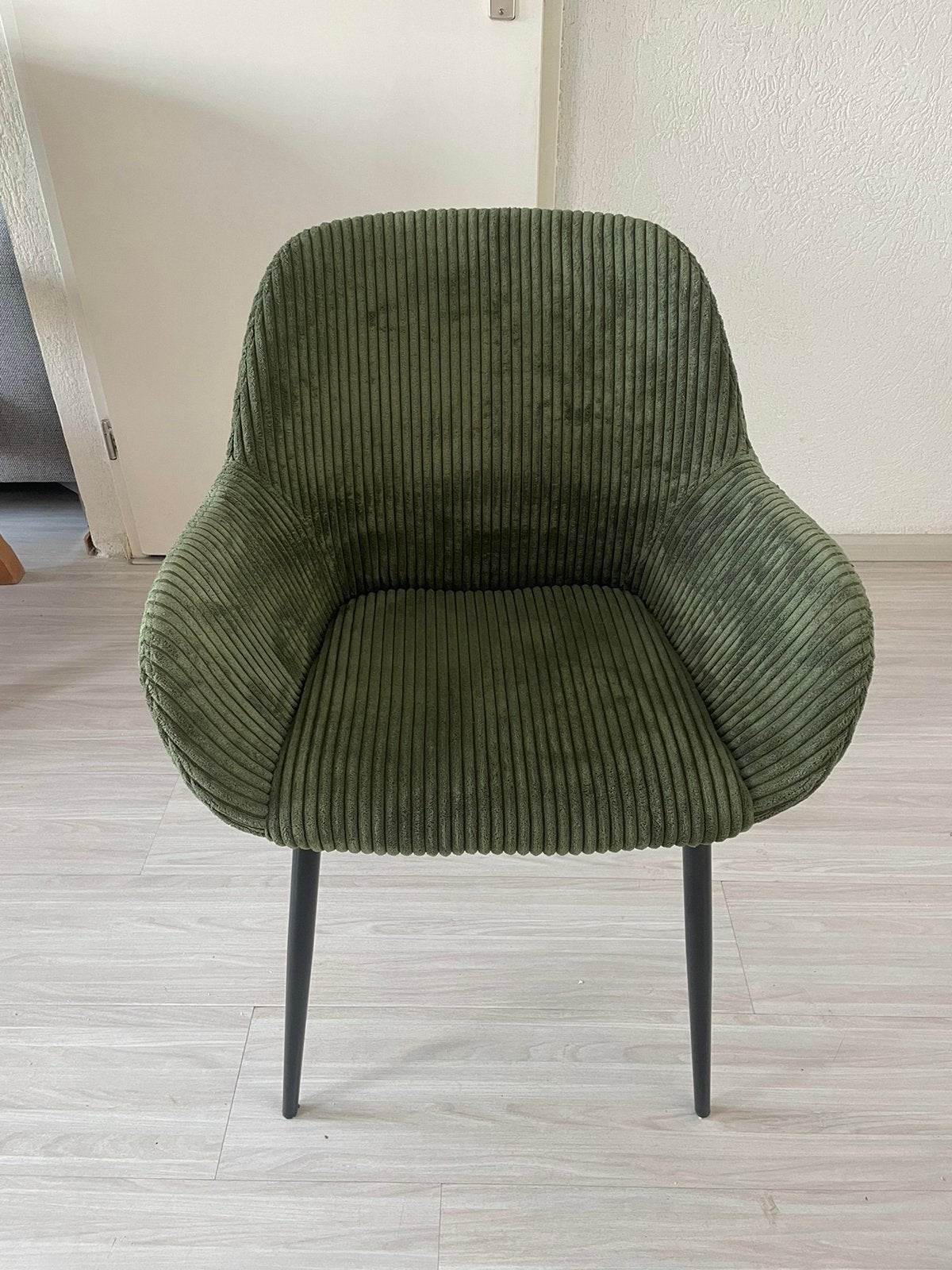 Eetkamerstoelen 4 stuks - Sohome ribstof donkergroen, Huis en Inrichting, Stoelen, Zo goed als nieuw, Vier, Stof, Overige kleuren