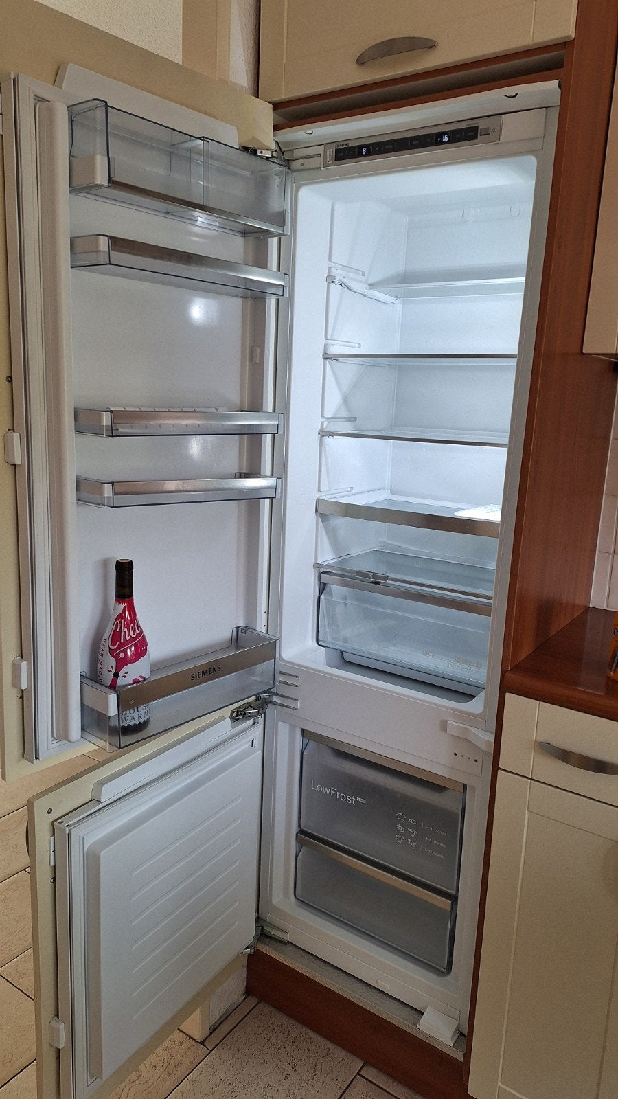 Inbouw Siemens Koelkast/combi vriezer 177 cm hoog, 56 breed, Ophalen, 150 tot 200 liter, Gebruikt, 160 cm of meer