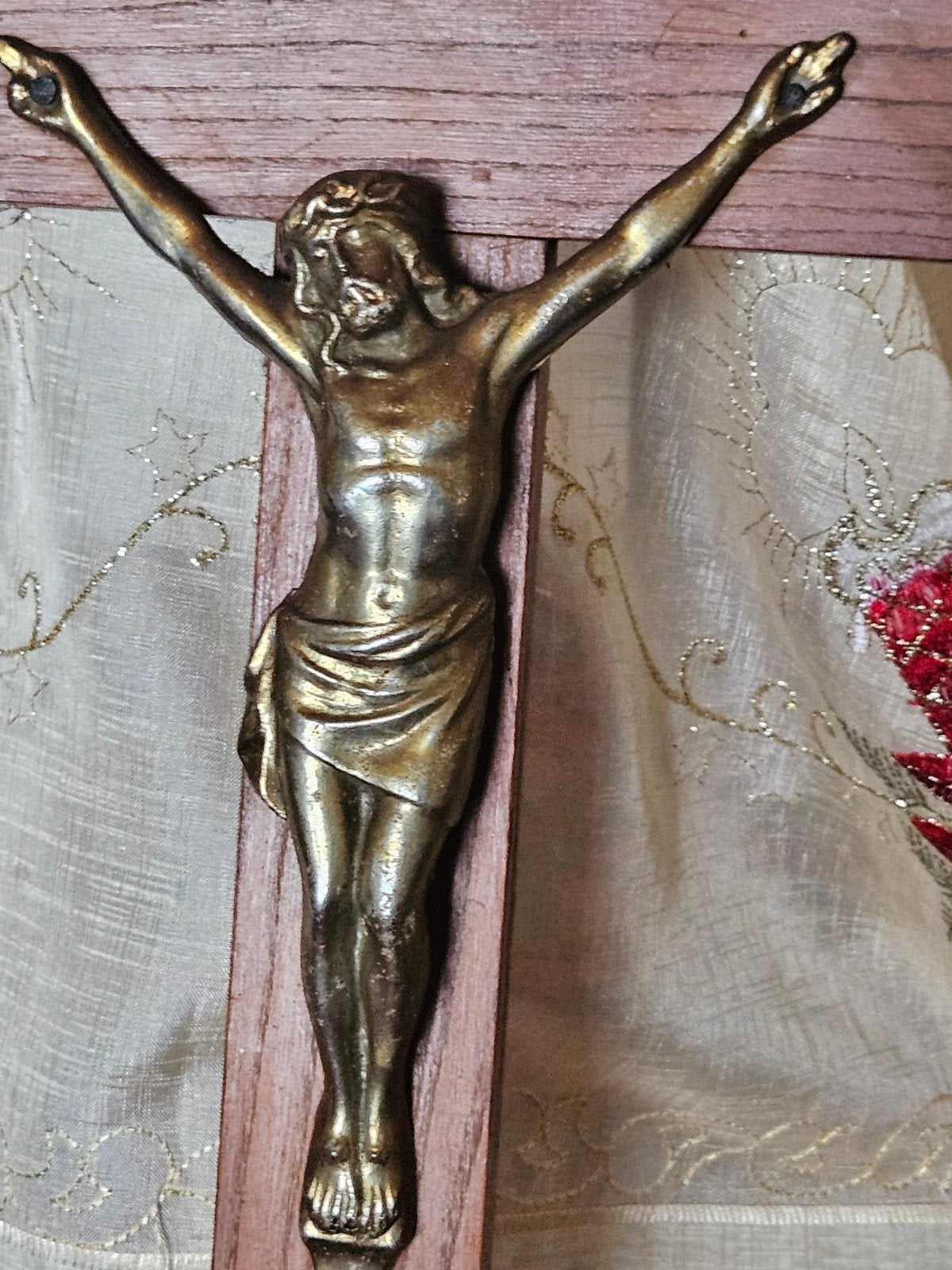 Antiek Kruisbeeld met Jezusfiguur - 45cm, Ophalen