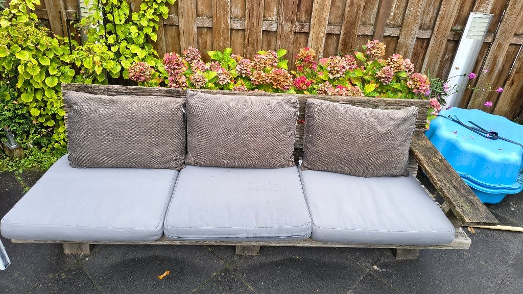 Loungebank tuin, Ophalen, Gebruikt, Bank, 3 zitplaatsen