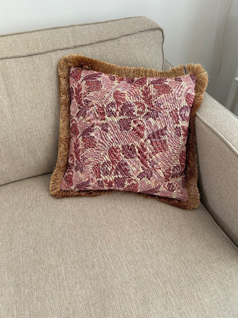 Kussen Claudi Leaf Art roze 45x45, Ophalen, Vierkant, Zo goed als nieuw, Sierkussen