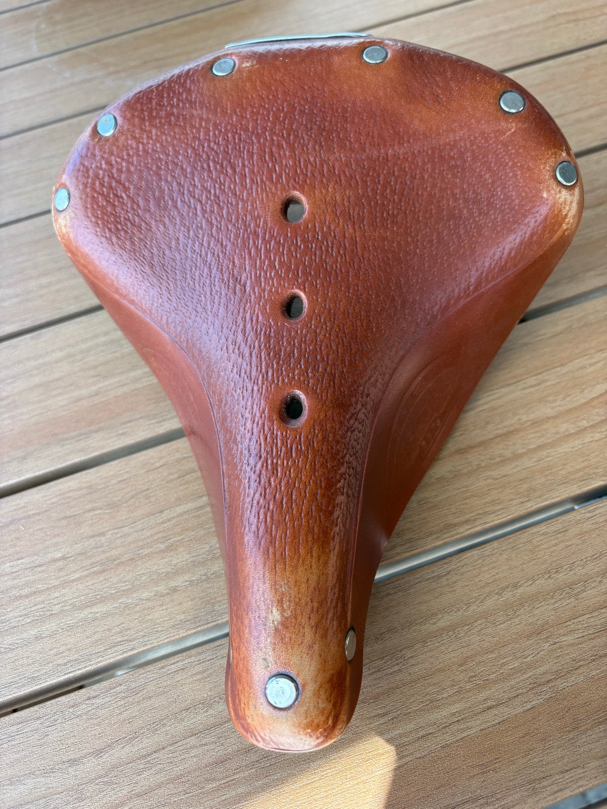 Brooks B67 Zadel - Bruin Leer met Veren, Gebruikt, Leer, Ophalen of Verzenden, Zadel