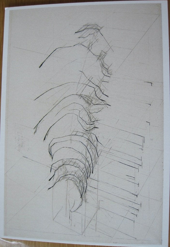 Adam Colton - Leg - 1982 - houtskool op papier -ansichtkaart, Ophalen of Verzenden, 1980 tot heden, Ongelopen, Overige thema's