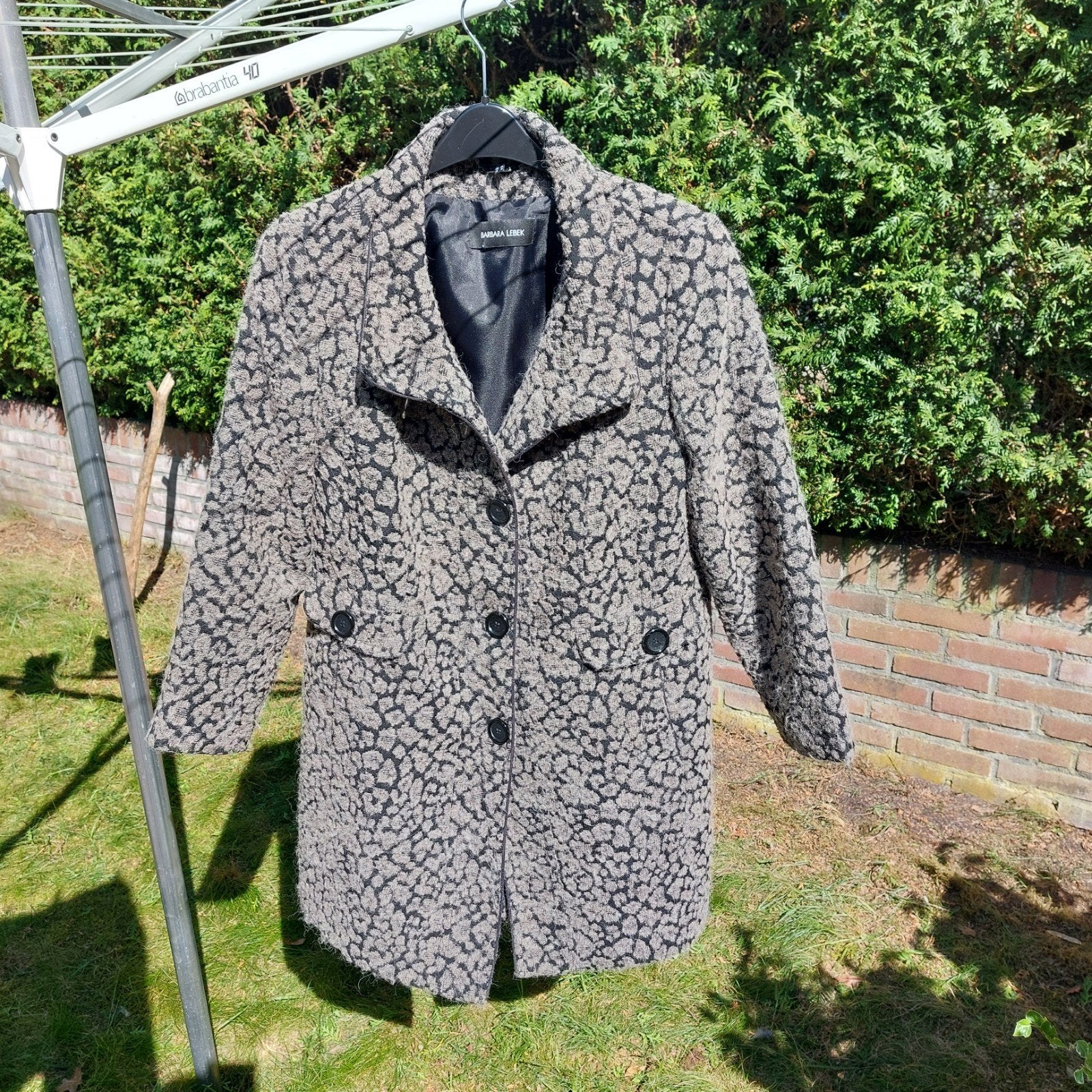 Wollen damesjas Barbera Lebek, Kleding | Dames, Jassen | Winter, Zo goed als nieuw, Maat 42/44 (L), Bruin, Ophalen of Verzenden
