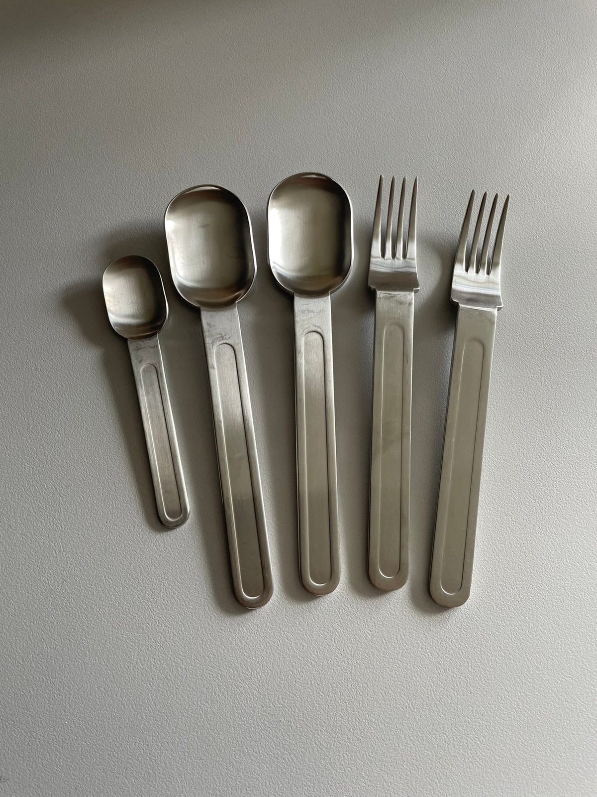 INOXPRAN Italy 1970’s Minimalist Flatware, Huis en Inrichting, Los bestek, Ophalen of Verzenden, Zo goed als nieuw, Rvs of Chroom
