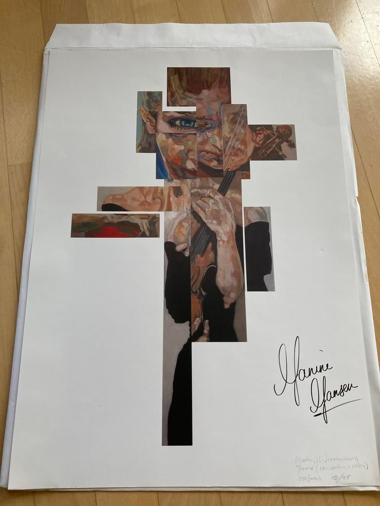 Gesigneerde print Janine Jansen door Matthijs Waardenburg, Ophalen of Verzenden