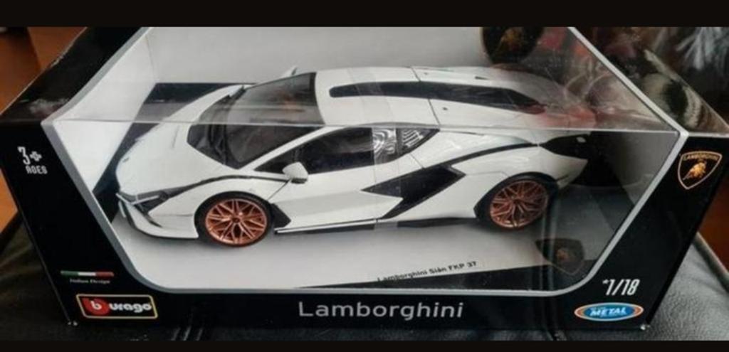 Bburago Lamborghini Sián FKP37 wit 2019 nieuw in doos 1:18, Ophalen of Verzenden, Nieuw, Auto, Bburago