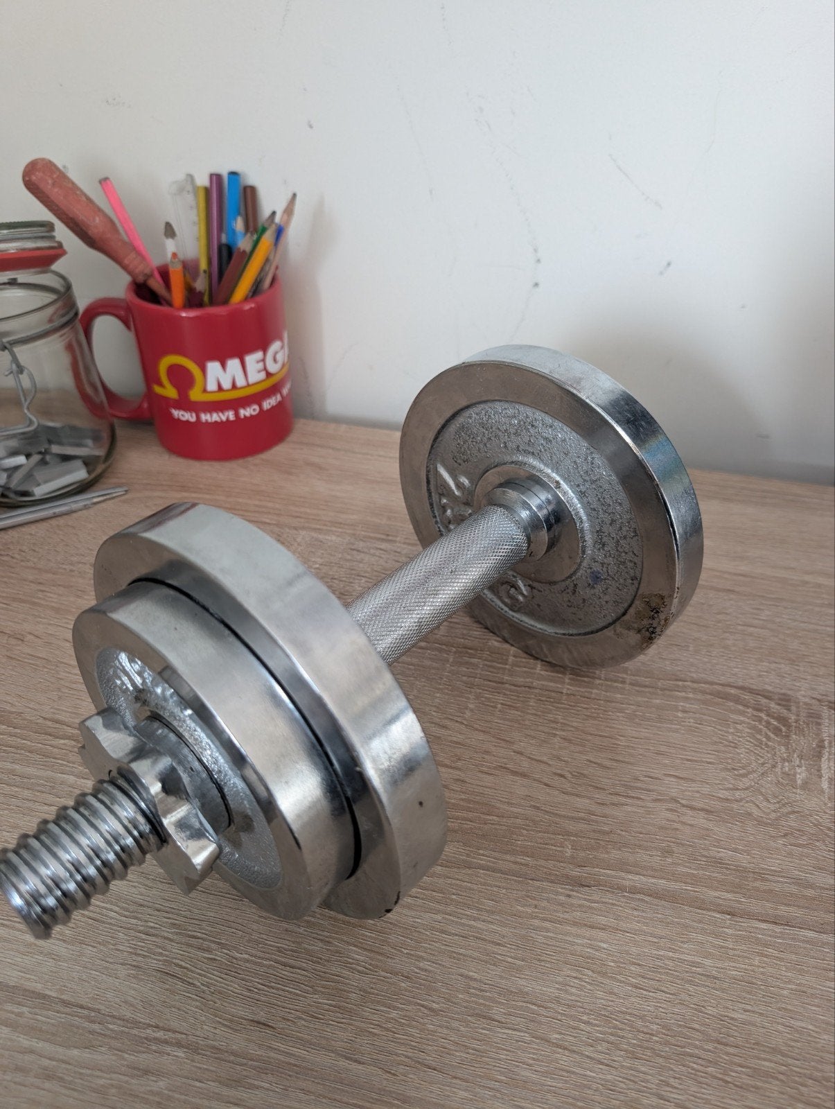 Volledig metalen verstelbare dumbell set, Ophalen, Gebruikt, Krachtstation, Metaal