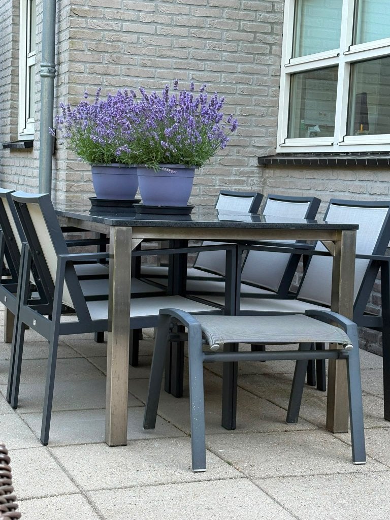Tuinset eettafel met zes Bellagio stoelen, Ophalen, Overige materialen, Gebruikt, 6 zitplaatsen