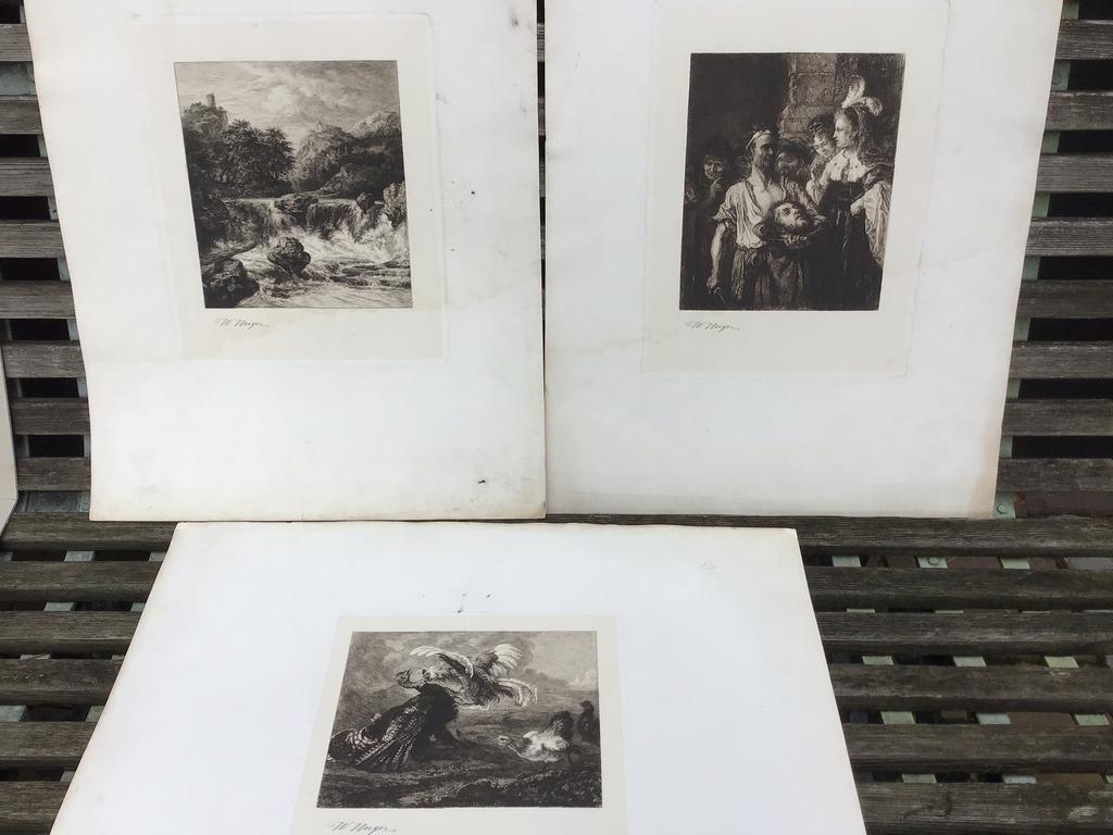 3 Gravures van W.Unger, Ophalen of Verzenden
