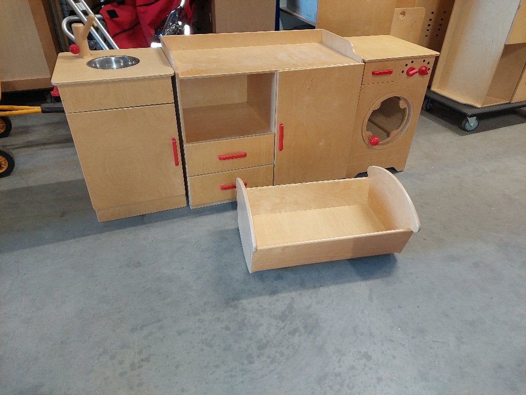 Van Dijk Toys  4-delige speelkeuken set / huishoek set, Ophalen of Verzenden, Zo goed als nieuw, Hout, Speelkeuken
