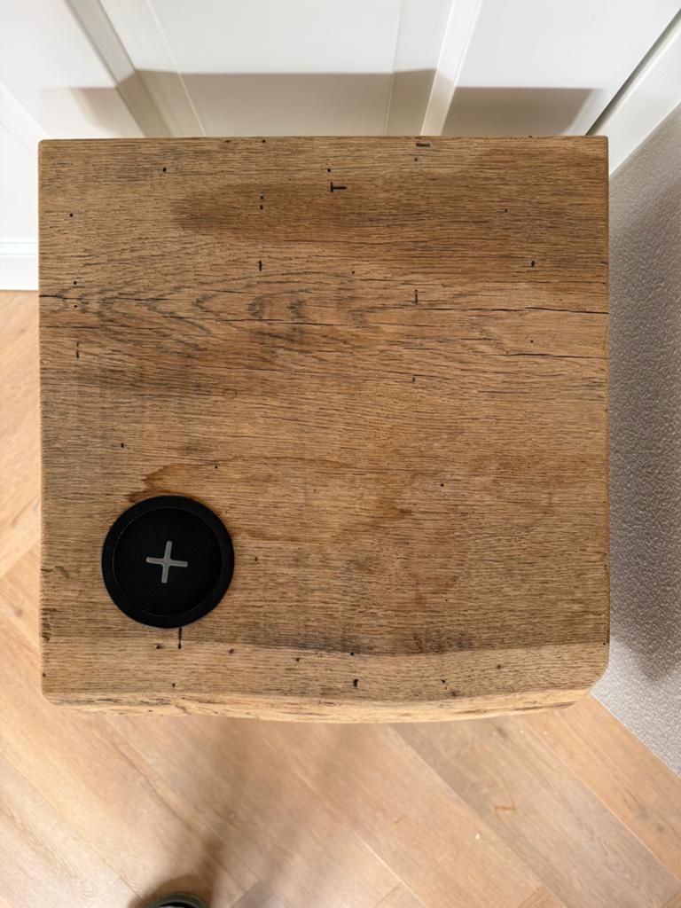 2 x IKEA Selje nachtkastje/bijzettafel, Minder dan 55 cm, Rond, Zo goed als nieuw, Ophalen