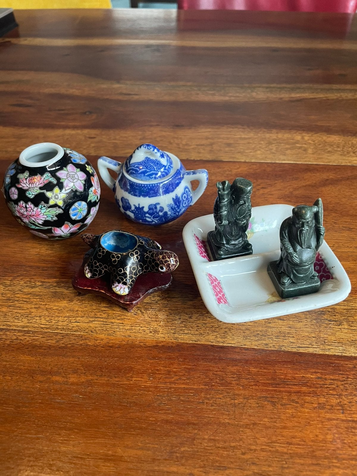 Chinees vaasje, beeldjes potje etc 6 stuks, Antiek en Kunst, Steen/keramiek, 6 cm, Overige typen, Ophalen of Verzenden