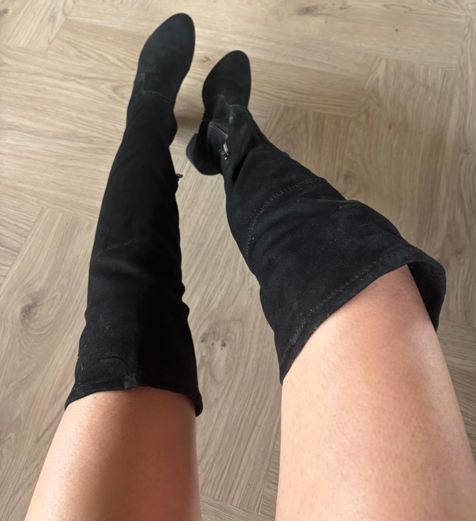 Gedragen hoge laarzen maat 36, Kleding | Dames, Schoenen, Verzenden, Gedragen, Zwart, Hoge laarzen