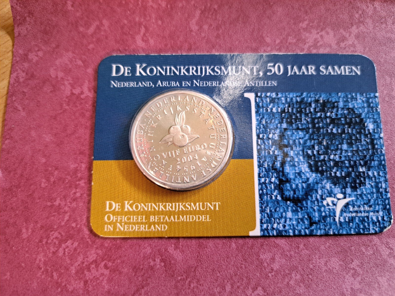 5 euro coincard Koninkrijksmunt Vijfje 2004 Zilver, Postzegels en Munten, Ophalen of Verzenden, Koningin Beatrix, Euro's, Zilver