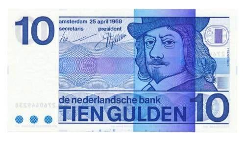 Nederland 10 Gulden 1968 Frans Hals Misdruk, Ophalen of Verzenden, 10 gulden, Los biljet