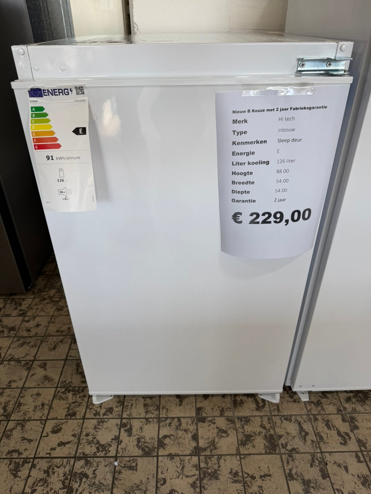 Inbouw koelkast nis maat 88cm nieuw sleepdeur