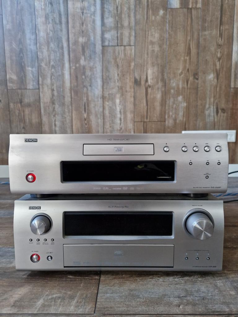 Denon Receiver en Blu-ray Speler Set, Ophalen of Verzenden, Gebruikt, Met scherm