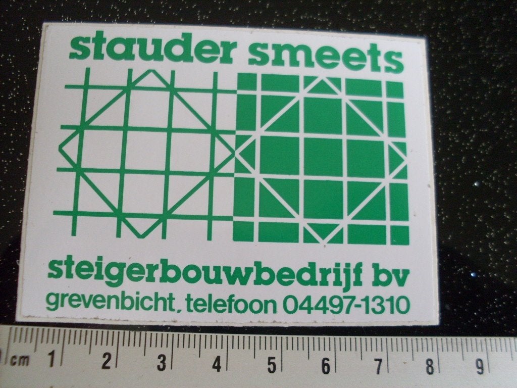 sticker stauder smeets steigerbouwbedrijf grevenbicht logo, Verzenden, Zo goed als nieuw, Bedrijf of Vereniging