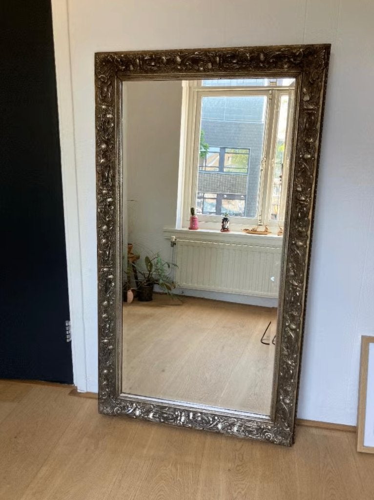 Barok spiegel met facet geslepen glas, Ophalen, 100 tot 150 cm, Zo goed als nieuw, Rechthoekig