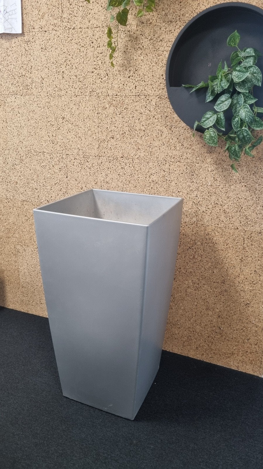 Lechuza Cubico Premium 50 Plantenbak - Zilver, Kunststof, Rond, Ophalen of Verzenden, Binnen