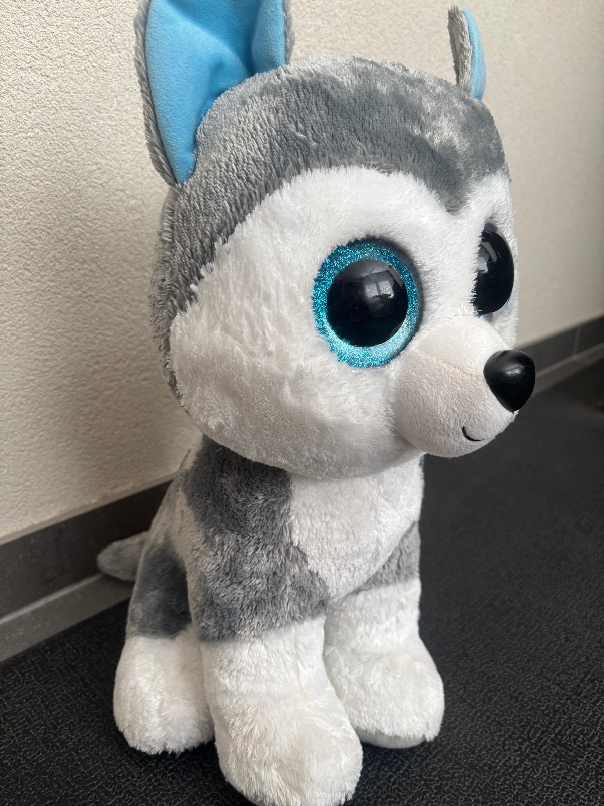 Ty Beanie Boo Husky knuffel - Groot formaat, Ophalen, Grijs, Hond, Middelgroot (20 tot 80 cm)