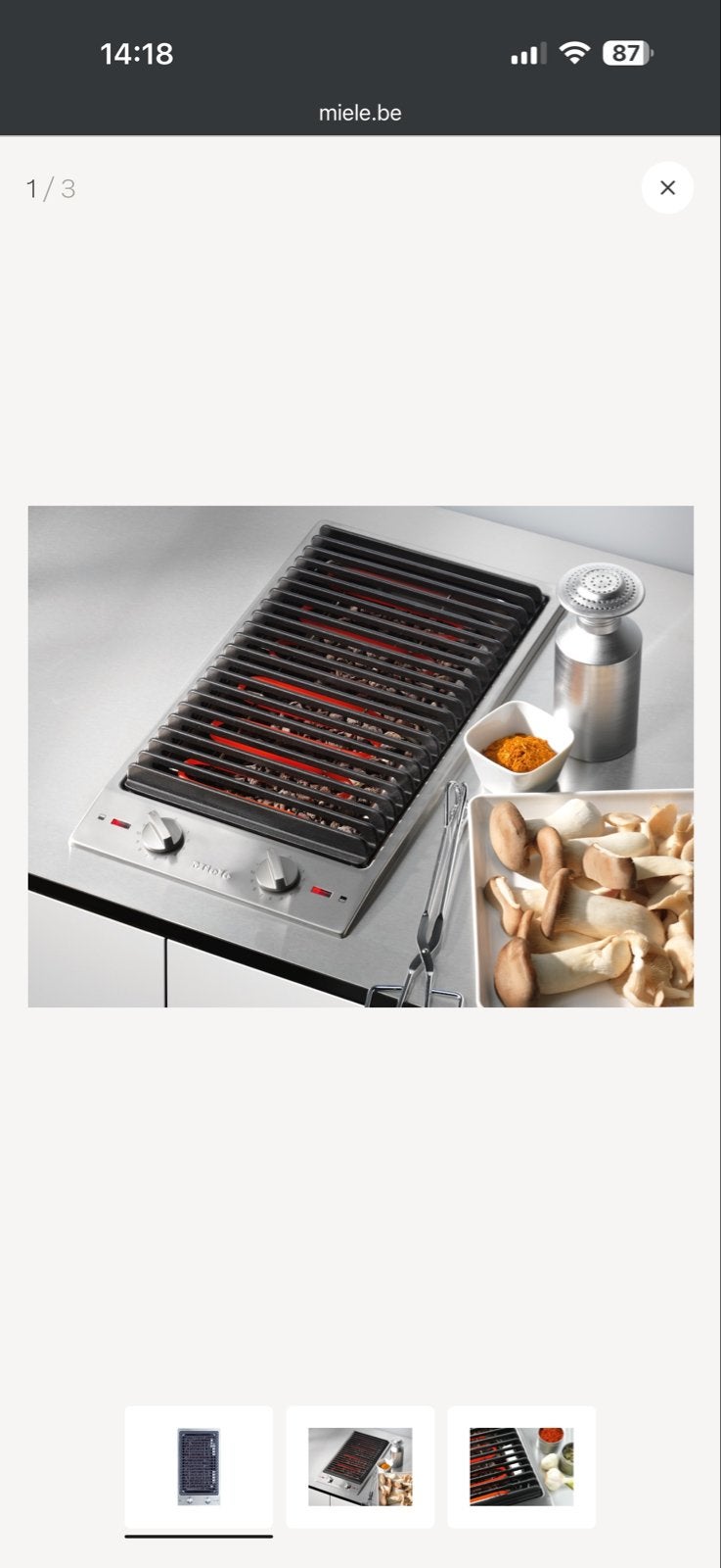 Nieuwe Miele inbouw grill type CS1312 BG, Overige typen, Ophalen of Verzenden, Metaal, Nieuw