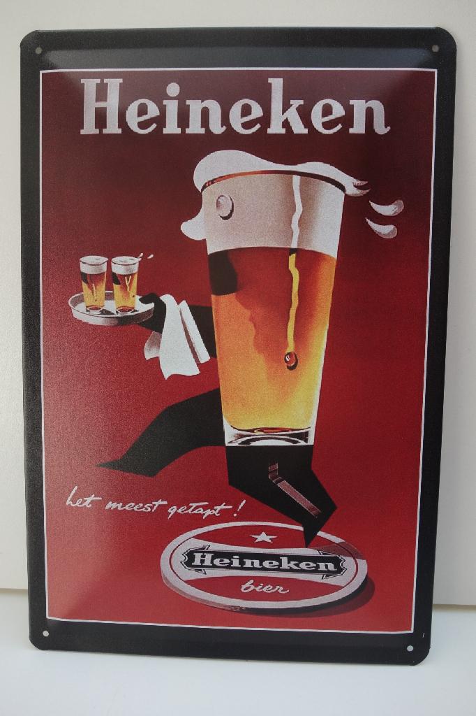 HEINEKEN BIER BORD  met AFB GLAS en BIERVILTJE, Ophalen of Verzenden, Nieuw