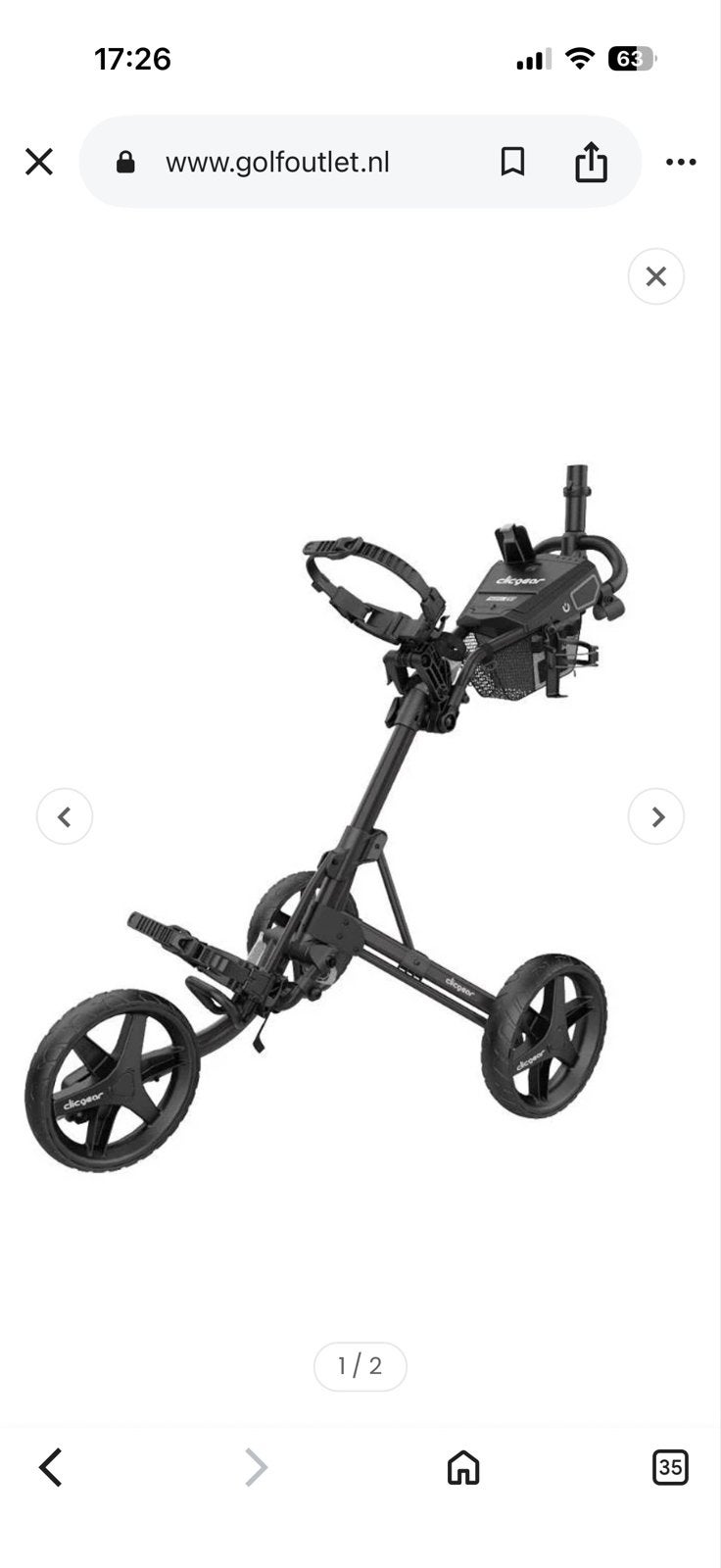 Clicgear 4.5 golftrolley - Zo goed als nieuw, Ophalen of Verzenden, Zo goed als nieuw, Golfkar, Overige merken