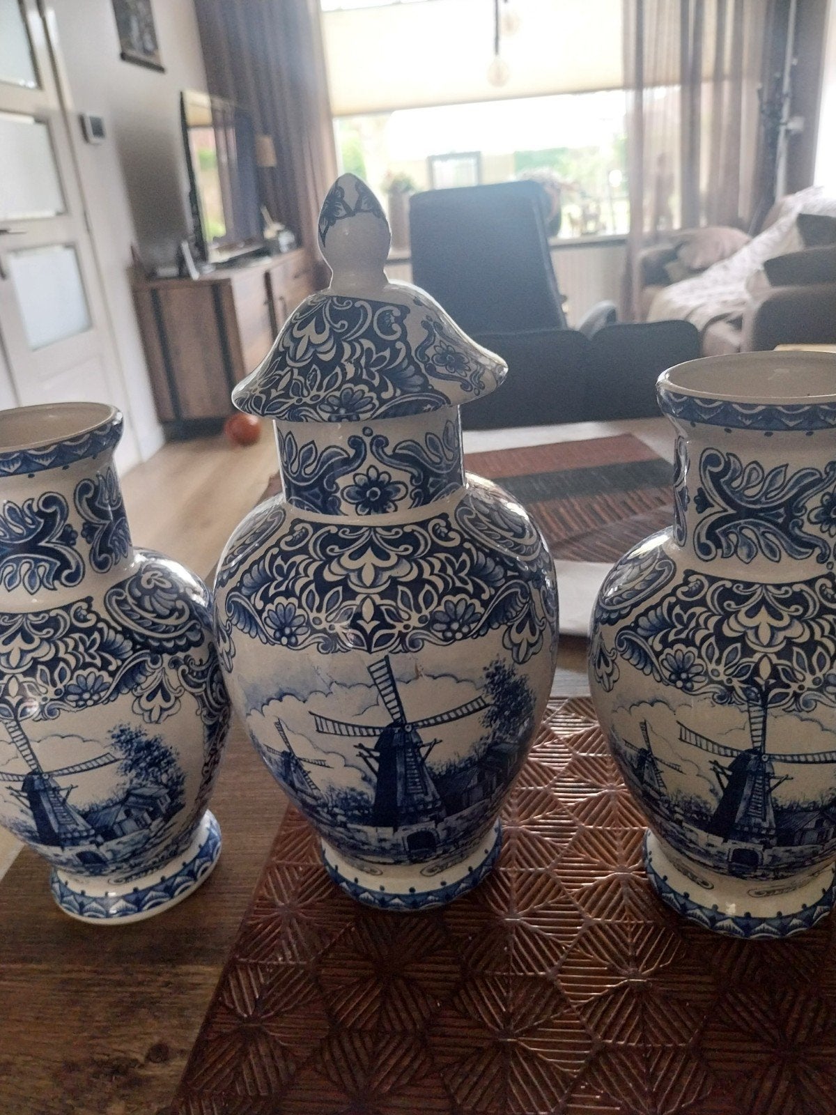 Delfts Blauw Vazen Set - J. Delfts Bleau, Antiek en Kunst, Antiek | Vazen, Ophalen of Verzenden