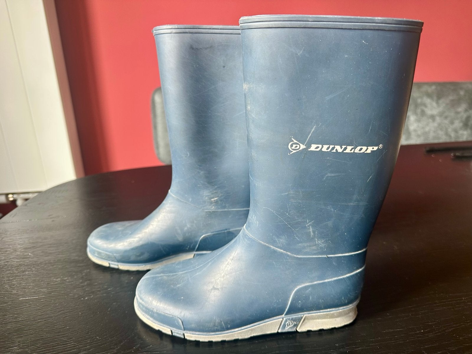 Blauwe Dunlop regenlaarzen - Maat 34, Ophalen, Gebruikt, Jongen of Meisje, Laarzen