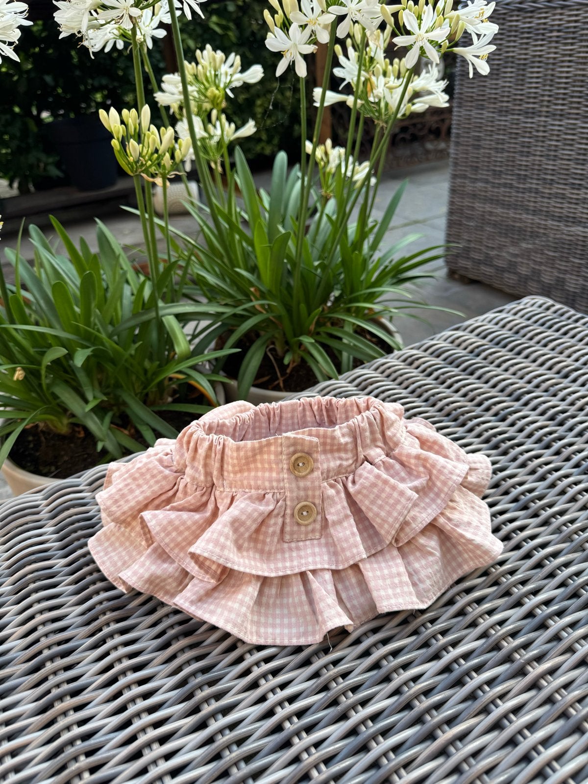 Valentina Bebés Roze Geruite Bloomer met Ruches, Ophalen of Verzenden, Zo goed als nieuw, Meisje