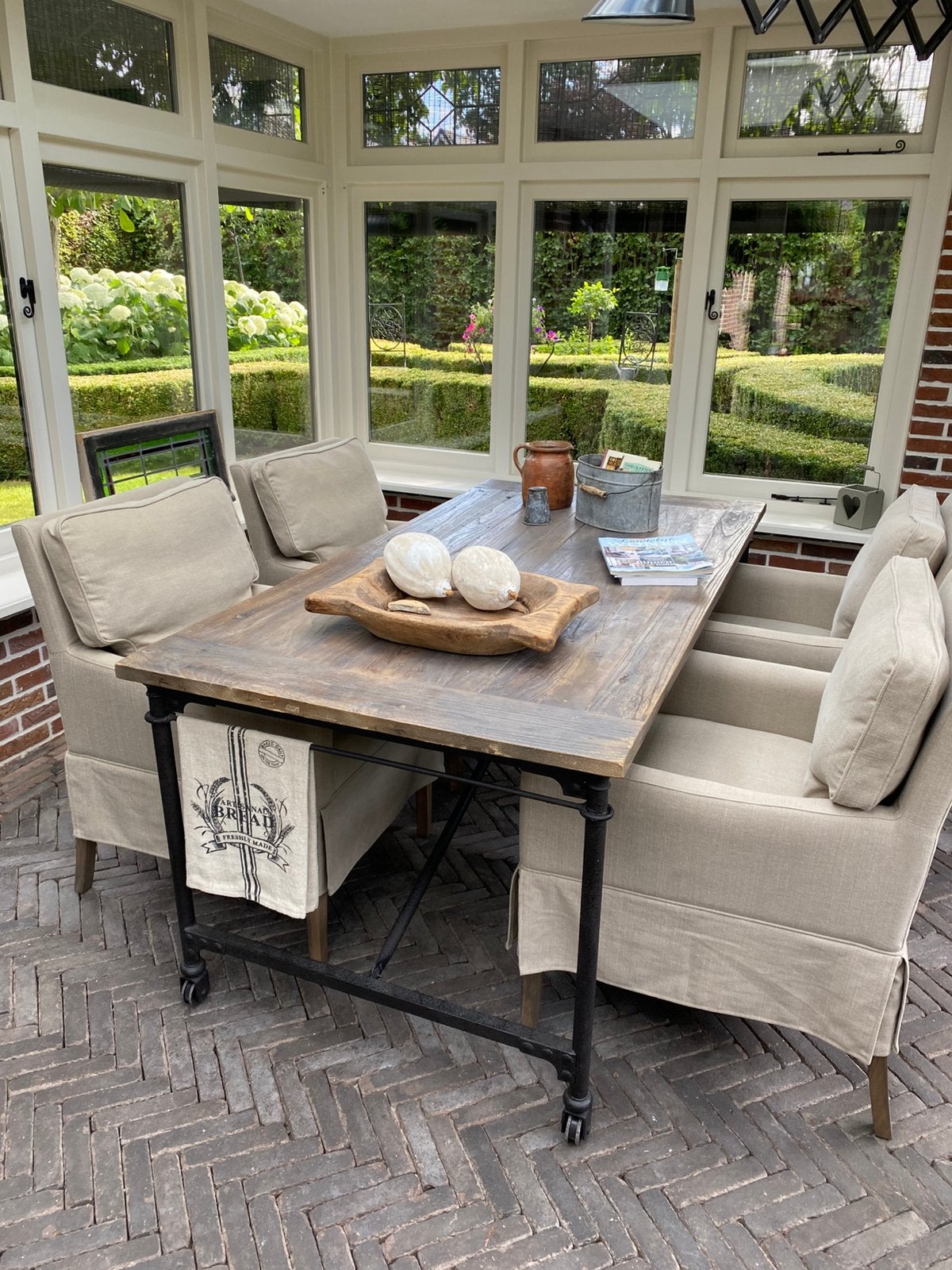 Stoere landelijke eettafel 183x91,5x78, Huis en Inrichting, Tafels | Eettafels, Ophalen, 100 tot 150 cm, 150 tot 200 cm, Zo goed als nieuw