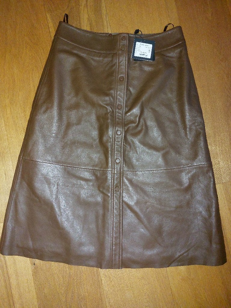 Leren rok Claudia Strater, Maat 38/40 (M), Bruin, Nieuw, Ophalen of Verzenden