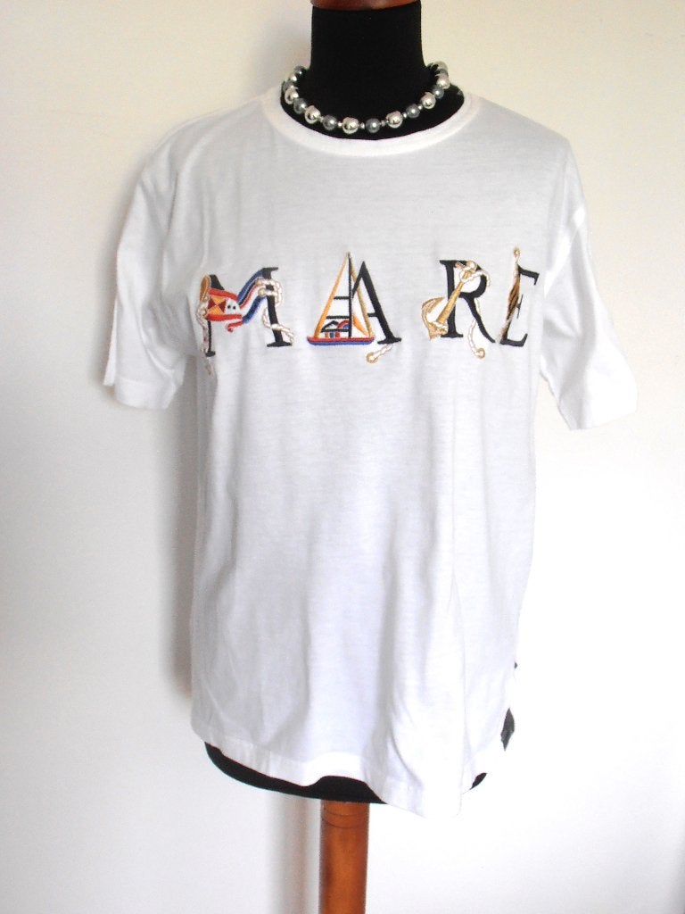 Yachting - prachtig wit katoenen zomer (zeil) shirt - 40, Maat 38/40 (M), Wit, Zo goed als nieuw, Korte mouw