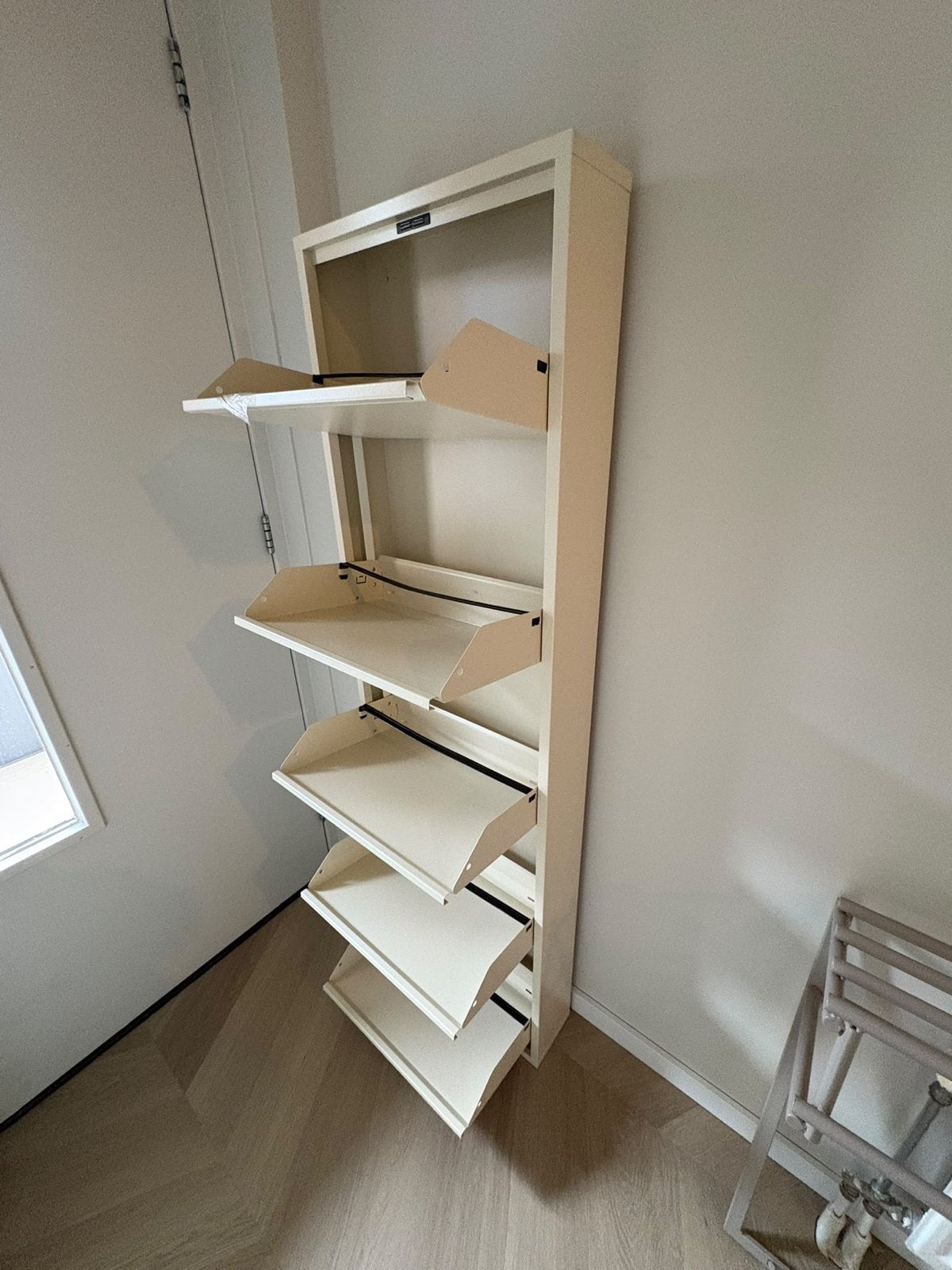 Schoenenkast met 5 vakken - Crème, Ophalen of Verzenden, Zo goed als nieuw
