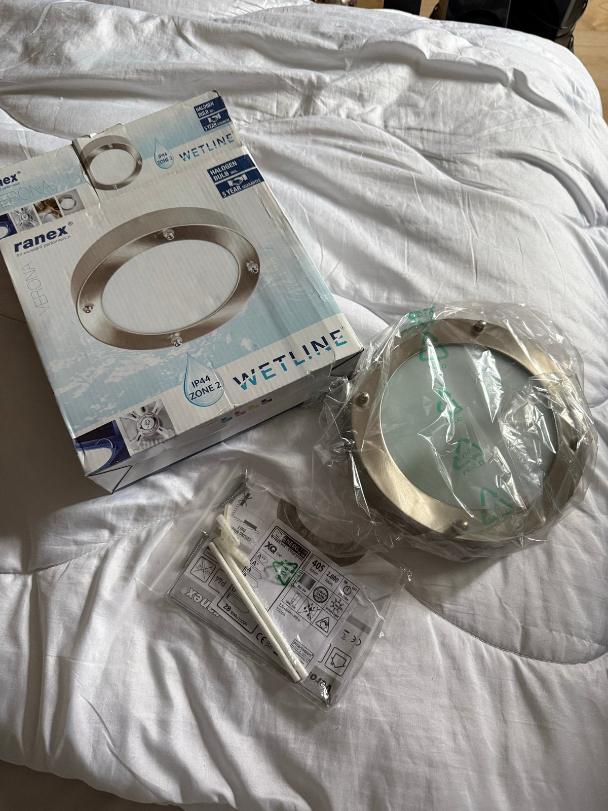 Ranex Wetline Plafondlamp - IP44 - Nieuw in doos, Zilver, Modern, Ophalen of Verzenden, Metaal