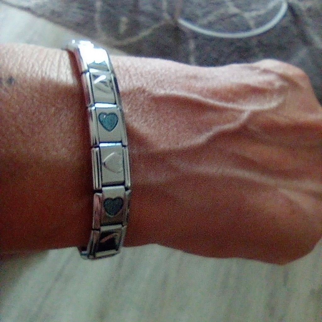 armband nieuw met steentjes, Staal, Nieuw, Ophalen of Verzenden, Zilver