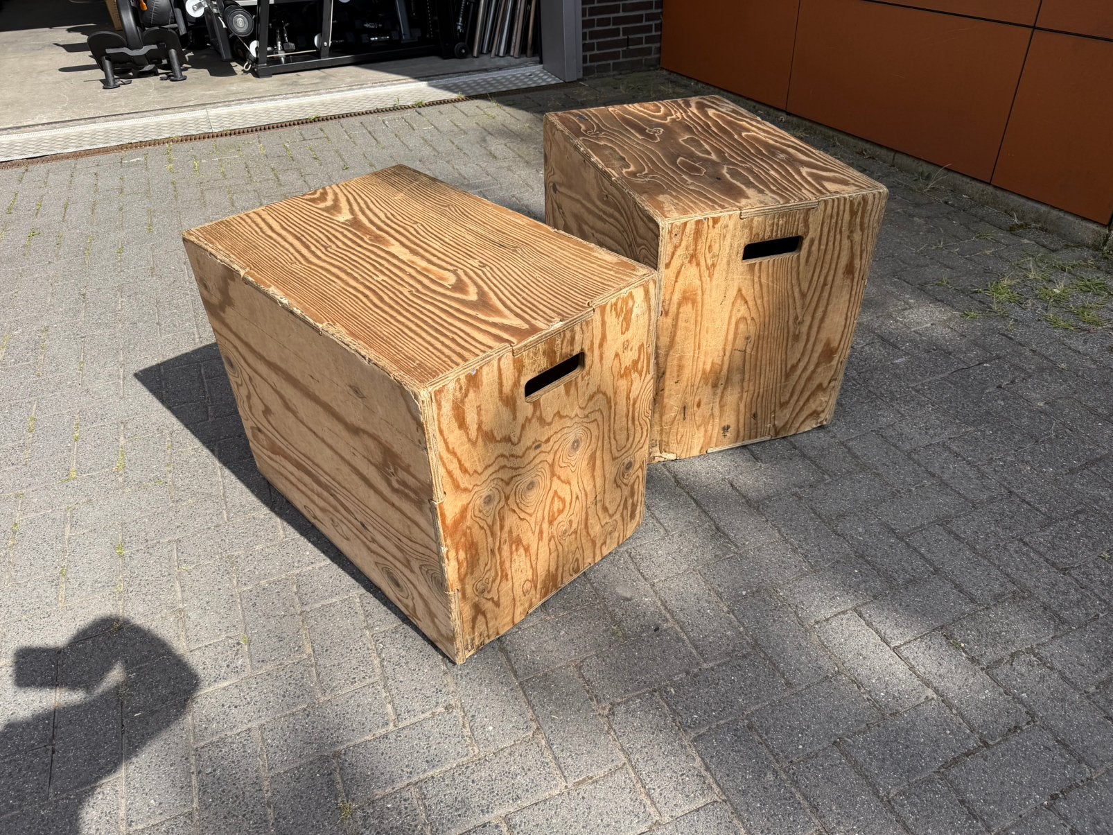2 Houten Plyo Box 3-in-1 - Groot - 50 x 60 x 75 cm, Sport en Fitness, Ophalen, Zo goed als nieuw, Overige typen