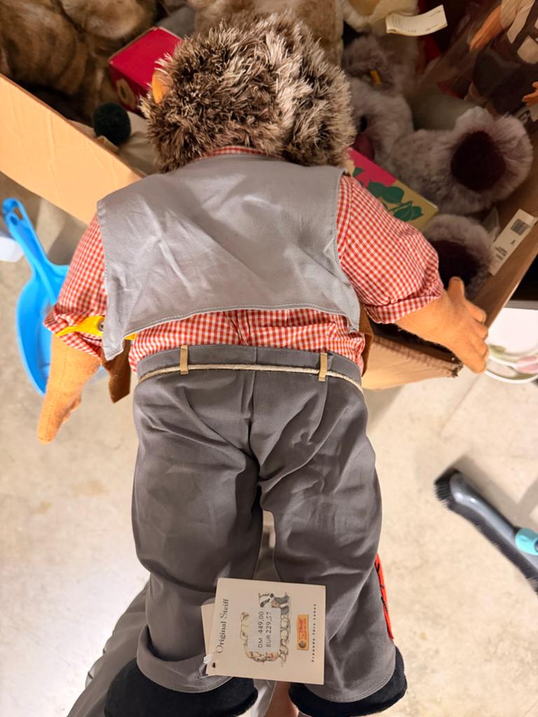Vintage Steiff Egel Pop - Origineel en in goede staat, Overige karakters, Overige typen, Ophalen of Verzenden, Zo goed als nieuw