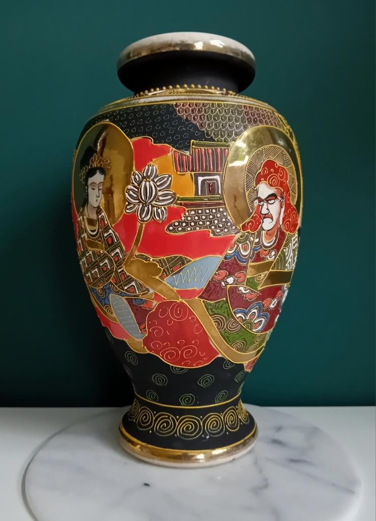 Antieke Japanse Satsuma Vaas - Handgeschilderd, Ophalen of Verzenden