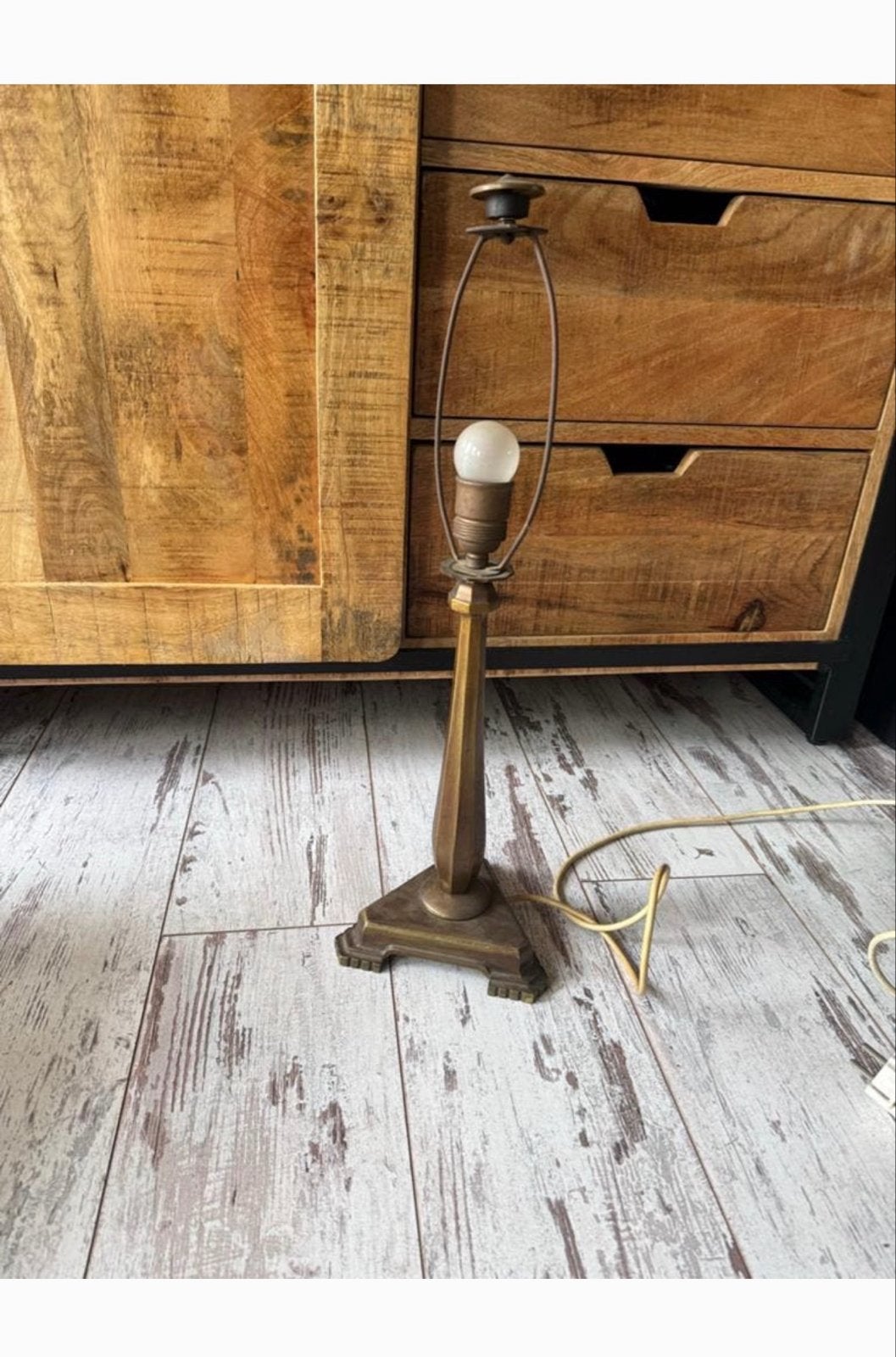 Vintage bronzen Art Deco lampenvoet, Ophalen