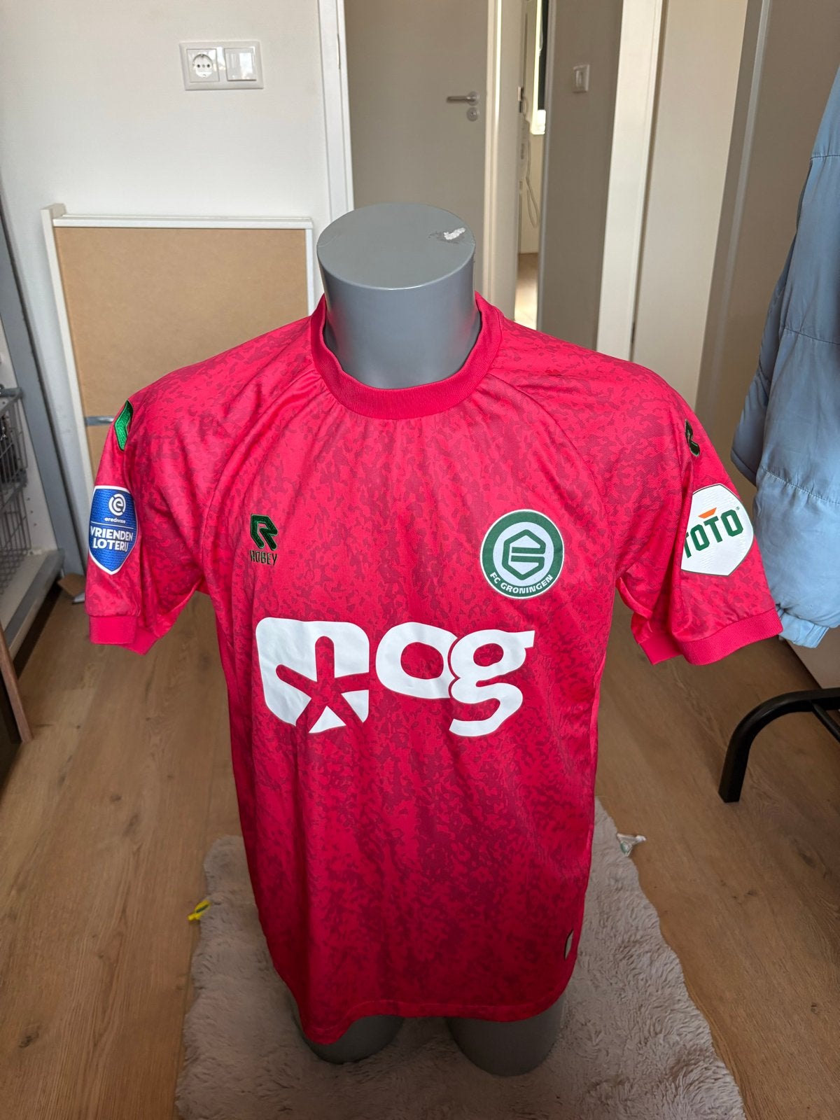 Matchworn FC Groningen voetbalshirt Leeuwenburgh #1, Ophalen of Verzenden, Gebruikt, Shirt